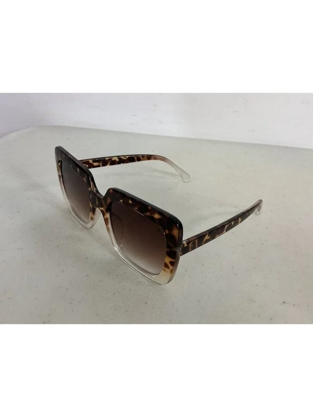 Oversized Vintage Square Sunglasses Brown Tortoise Frame Estate Find